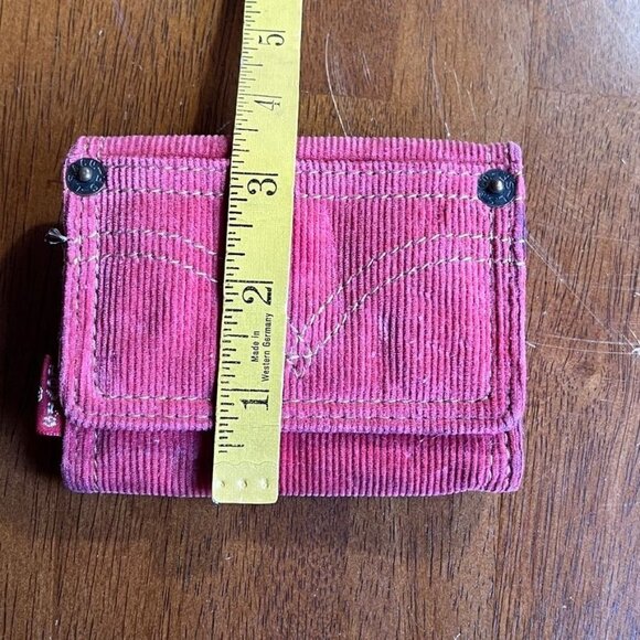 Vintage Levis Corduroy Wallet Trifold Red Tab Snap Indie Skater Grunge Retro - Picture 10 of 11
